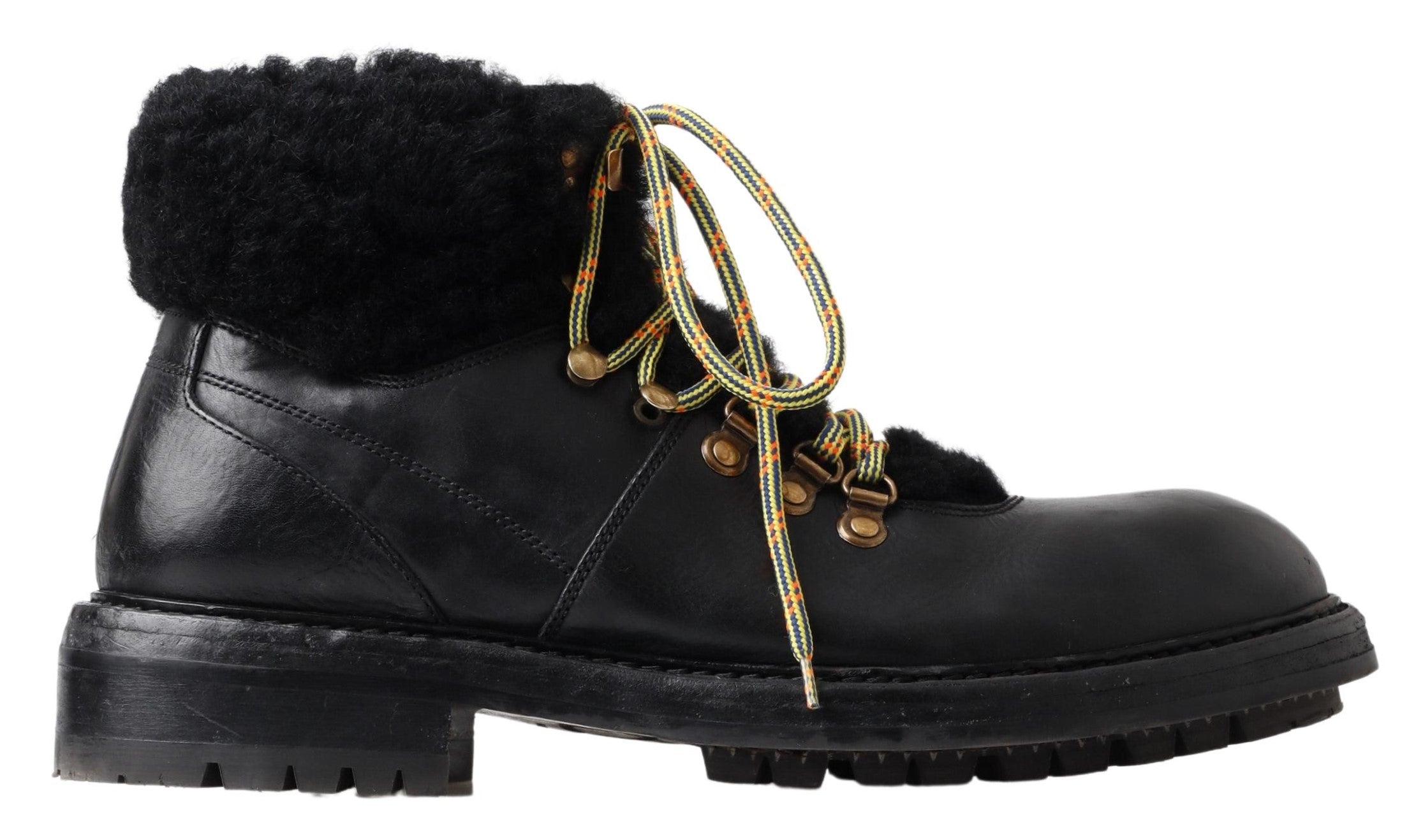 Dolce & Gabbana Sort Læder Bernini Ankelstøvler