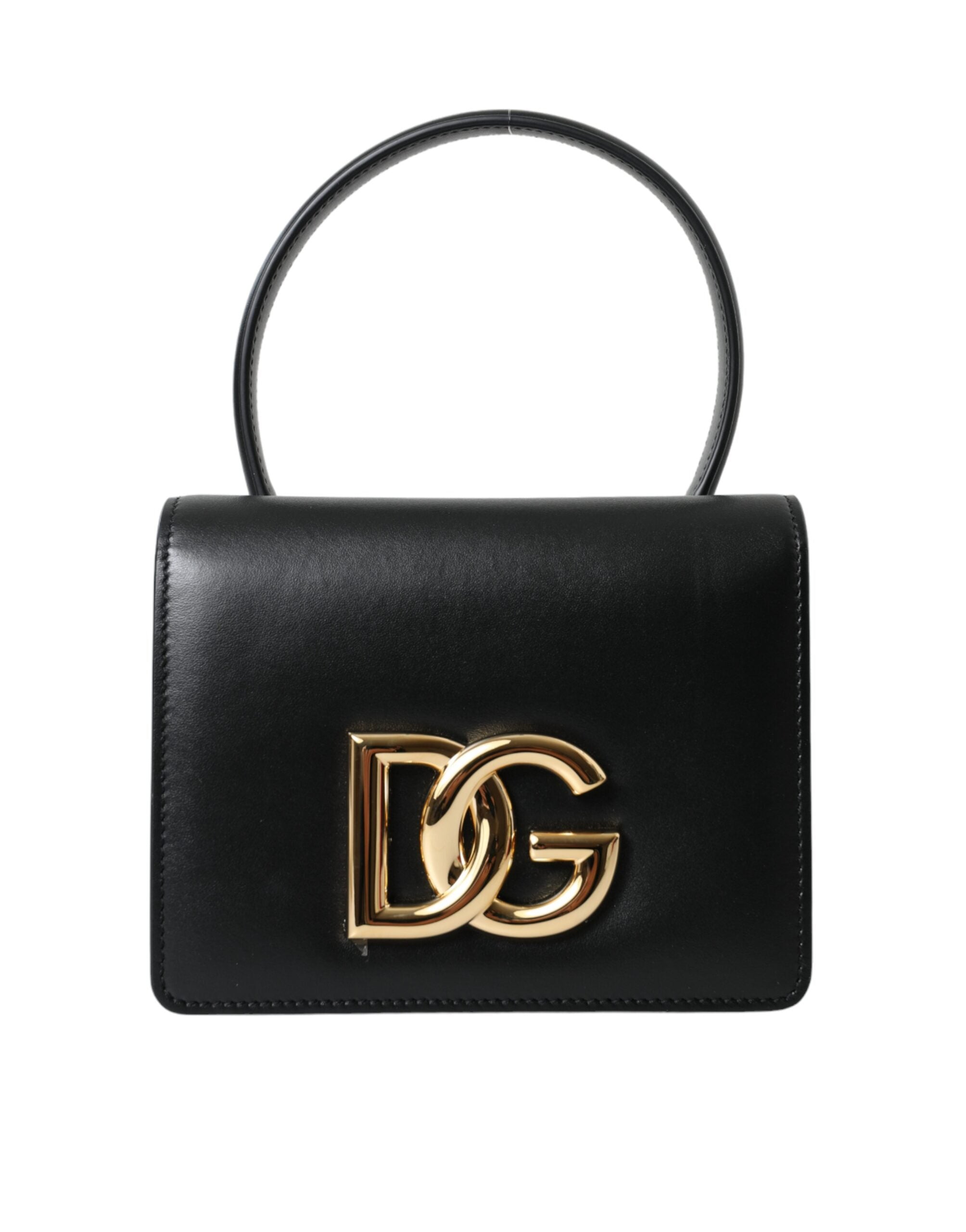 Dolce & Gabbana Sort Læder Mini Bælte Håndtaske