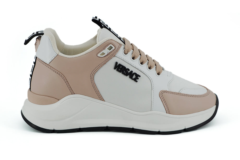 4: Versace Pink/Hvid Læder Sneakers