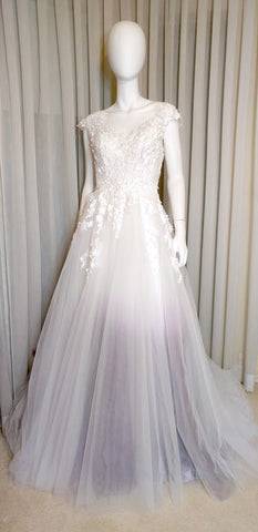 lavender ombre dip dye nontraditional bridal gown wedding dresses