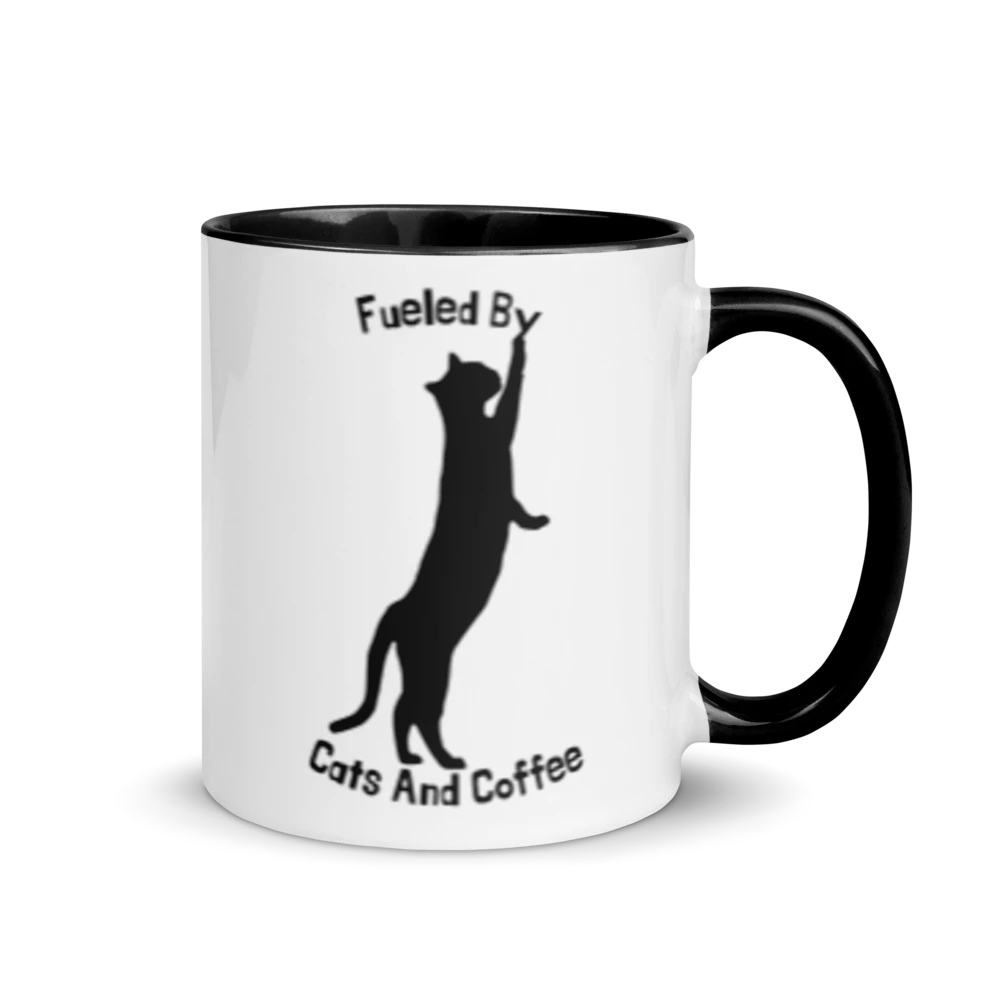 Fueled by Cats and Likes Mug with Color Inside Fueled by Cats and Likes Mug with Color Inside