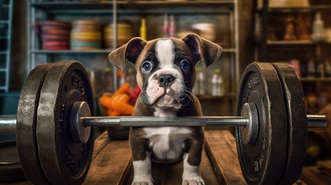 dog lifting weights