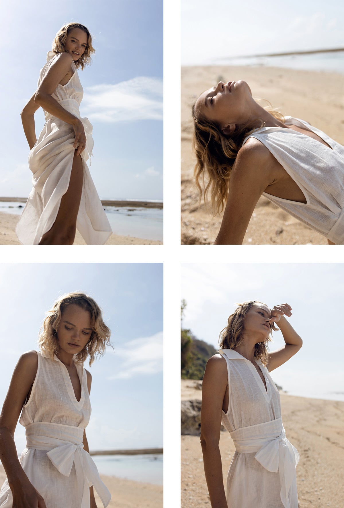 Selma White Linen Dress