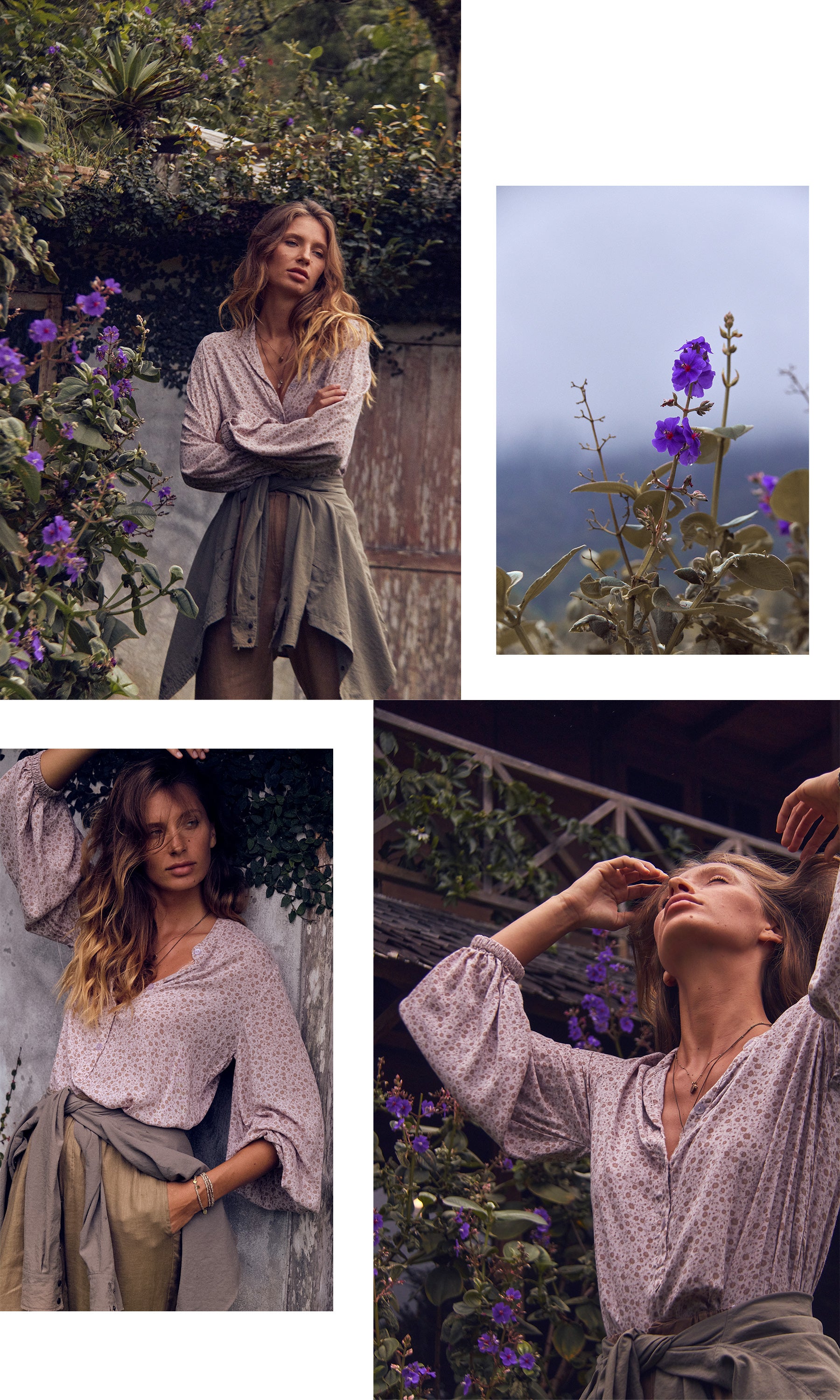 Vintage Lavender Floral Top