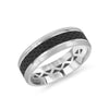 Carbon Fiber 14K Gold Comfort Fit Men's Metal Wedding Band 8 mm