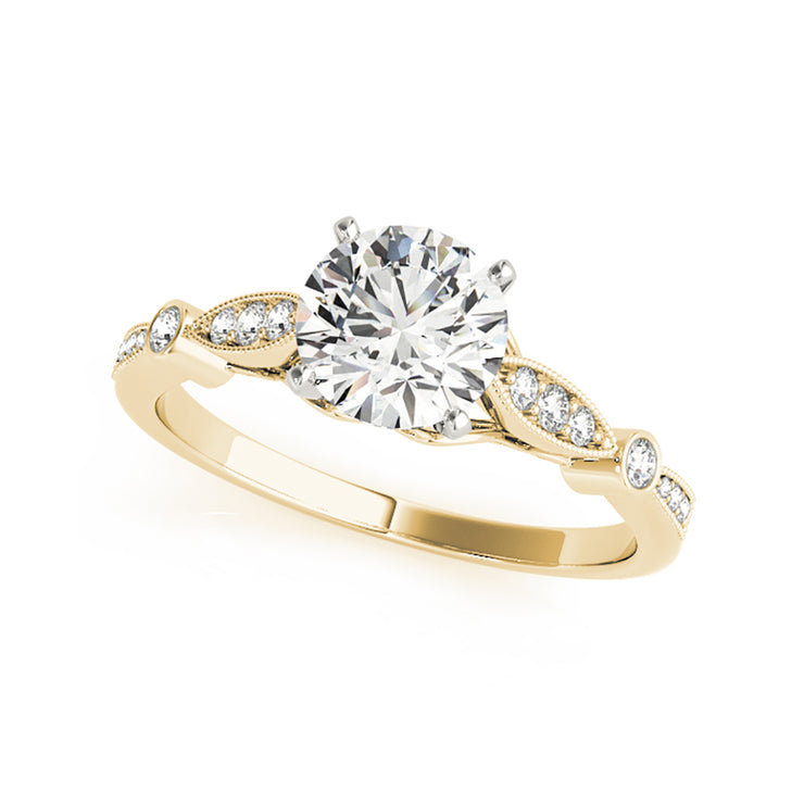 Modern Solitaire With Scalloped Edge Diamond Engagement Ring ...