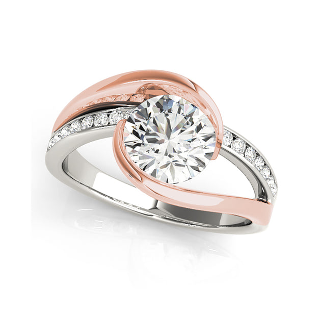 Round Brilliant Cut Bypass Diamond Engagement Ring( 0.69 CTW ...