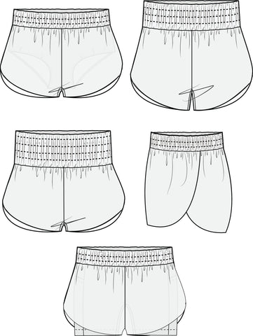 3R Shorts Adult Line Drawing
