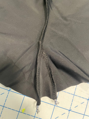 triangle gusset sewed in