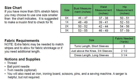 PLUS Size Laurel Dress/Tunic PDF Sewing Pattern – GreenStyleCreations
