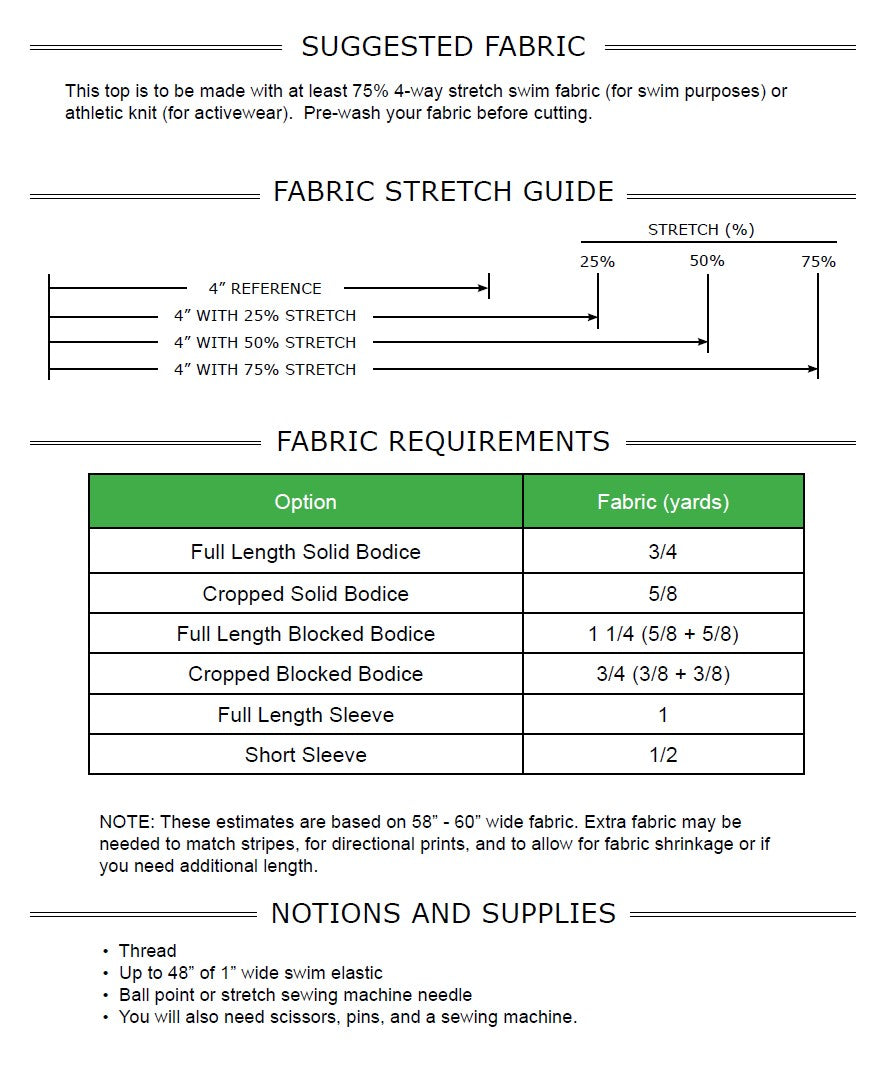 Waimea Rash Guard PDF Sewing Pattern – Greenstyle