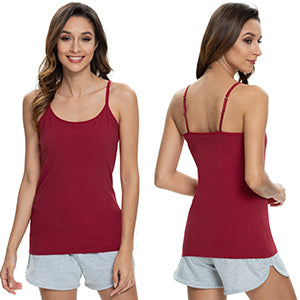 Beautyin Women Tank Top with Shelf Bra Cotton Camisole Undershirt Pack of 2  