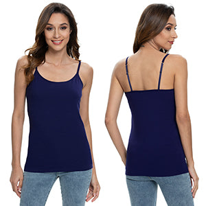 Women Cotton Camisole Adjustable Strap Tank Tops Built in Shelf Bra  Undershirts