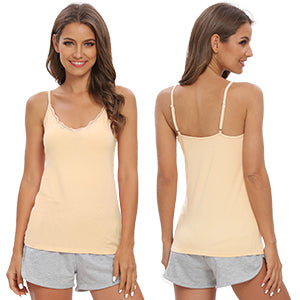 Vislivin Womens Cotton Camisole Adjustable Strap Tank Tops with Shelf Bra  Stretch Undershirts, White/Pink, Medium : Buy Online at Best Price in KSA -  Souq is now : Fashion