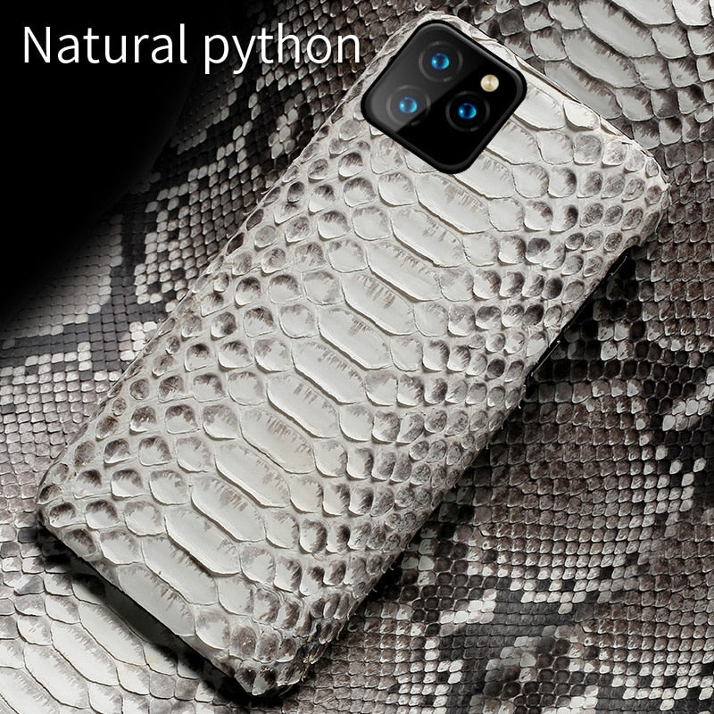 Genuine Leather Python phone case For iPhone 11 11 Pro 11 Pro Max X XS