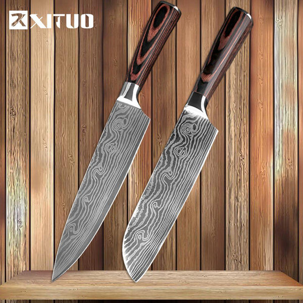 Xituo Kitchen Knives Damascus Veins Stainless Steel Knives