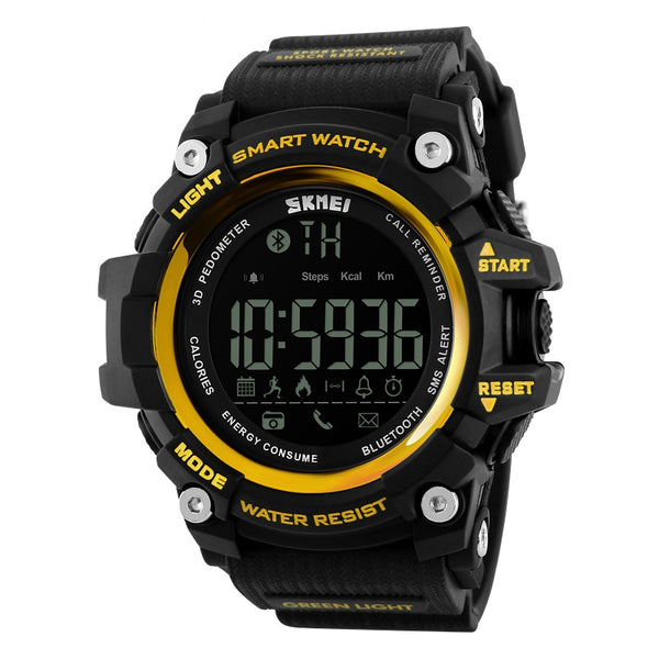 Smart Gold Watch - SKMEI Outdoor Sport Smart Watch Men Bluetooth Multifunction Fitness Watches 5Bar Waterproof Digital Watch reloj hombre 1227/1384