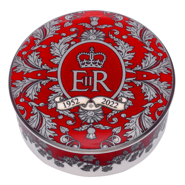 Halcyon Days Platinum Jubilee Red Trinket Box - Goviers of Sidmouth