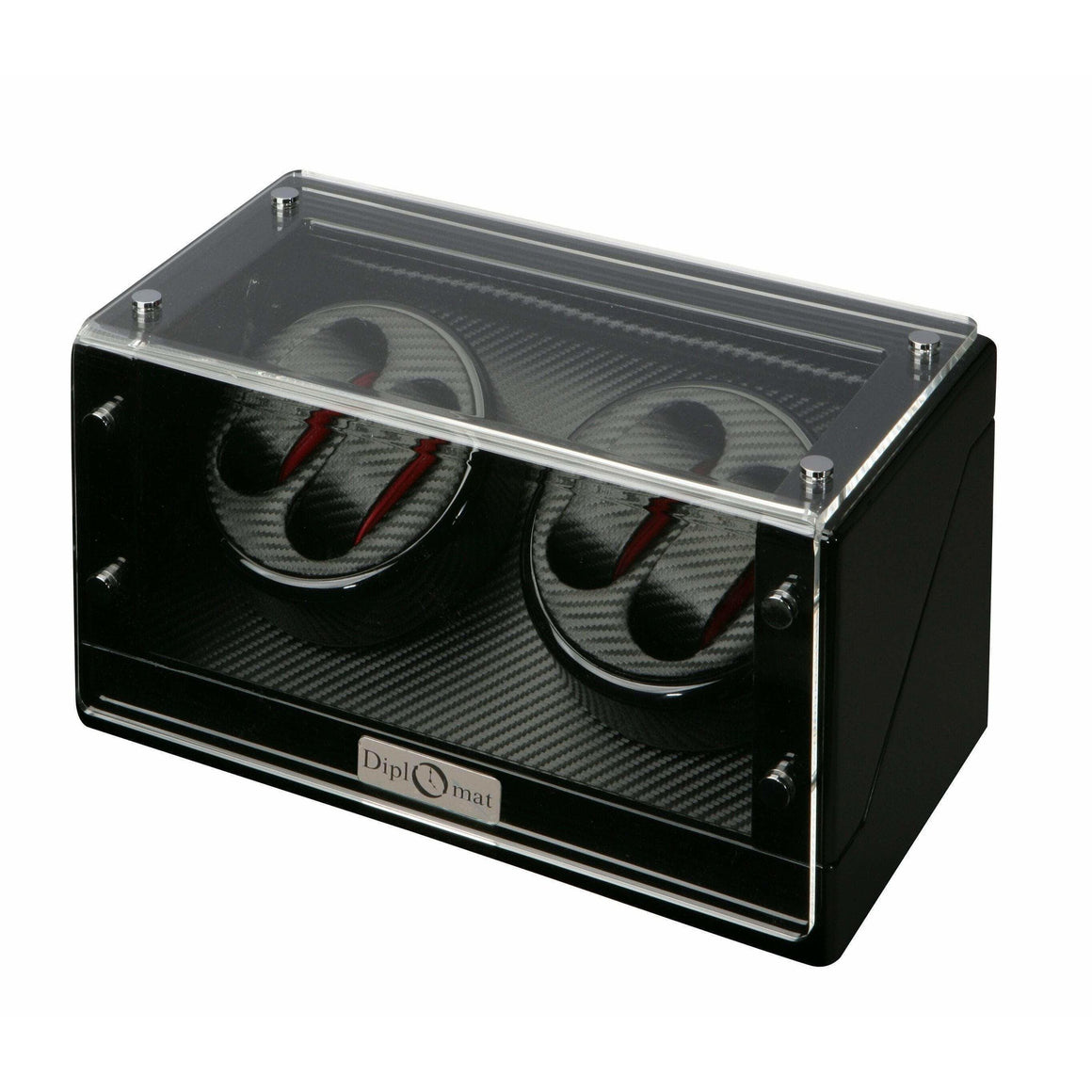 Diplomat 34-504 Black Leather Quad Watch Winder - LUX Watch Winders