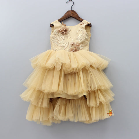 gown down flowery beige