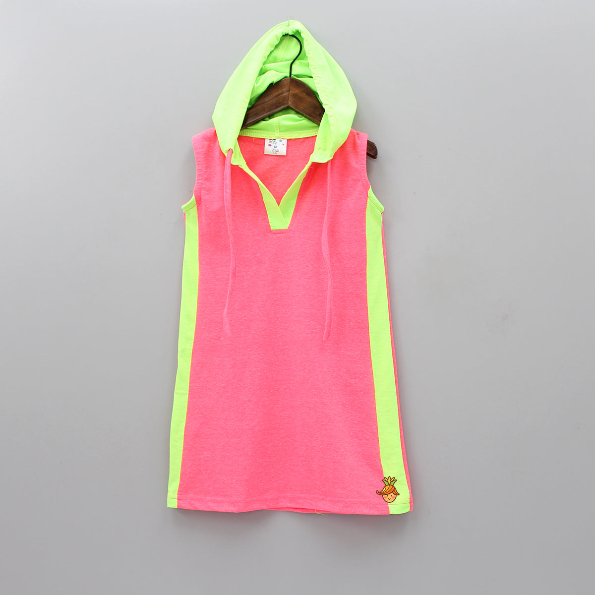 neon green hoodie dress