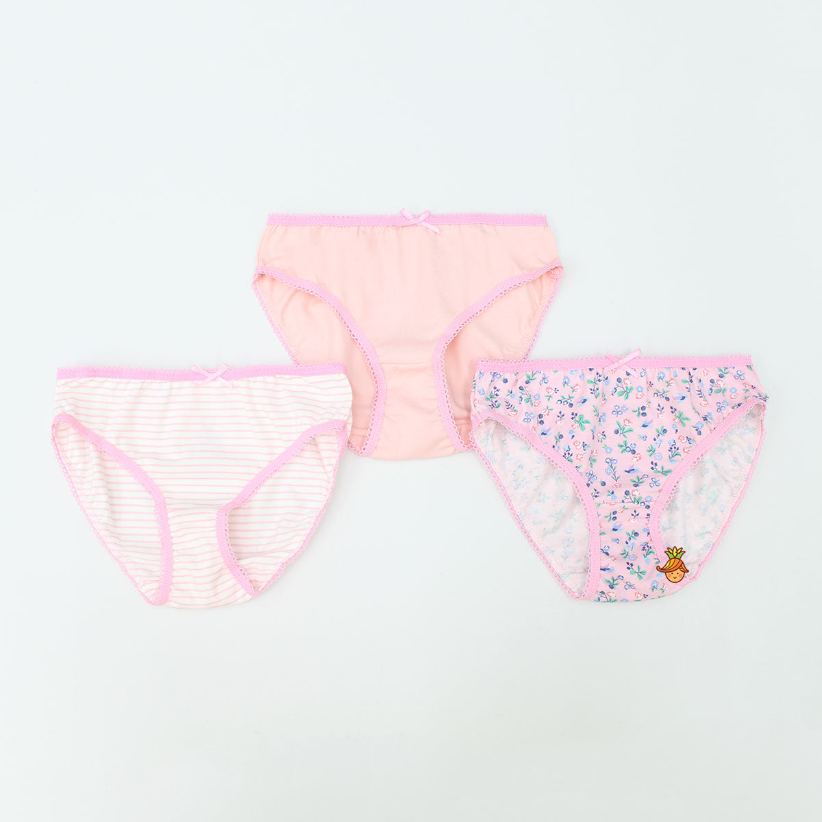 Floral And Stripped Underwear - Sets Of 3