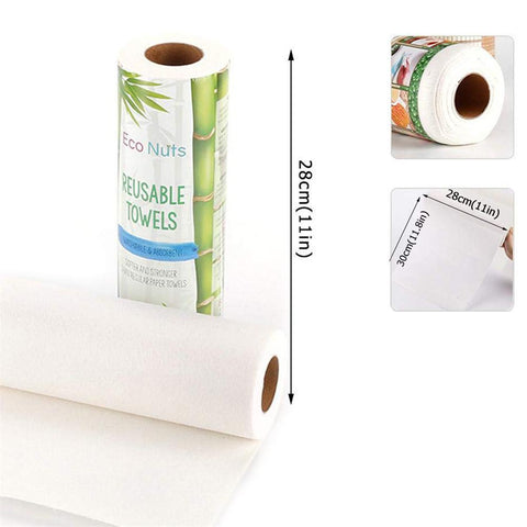 Essuie-tout lavable, Papier Absorbant réutilisable en bambou, Multi-usage, Antibactérien, Résistant, épais et absorbant, 20 feuilles réutilisables
