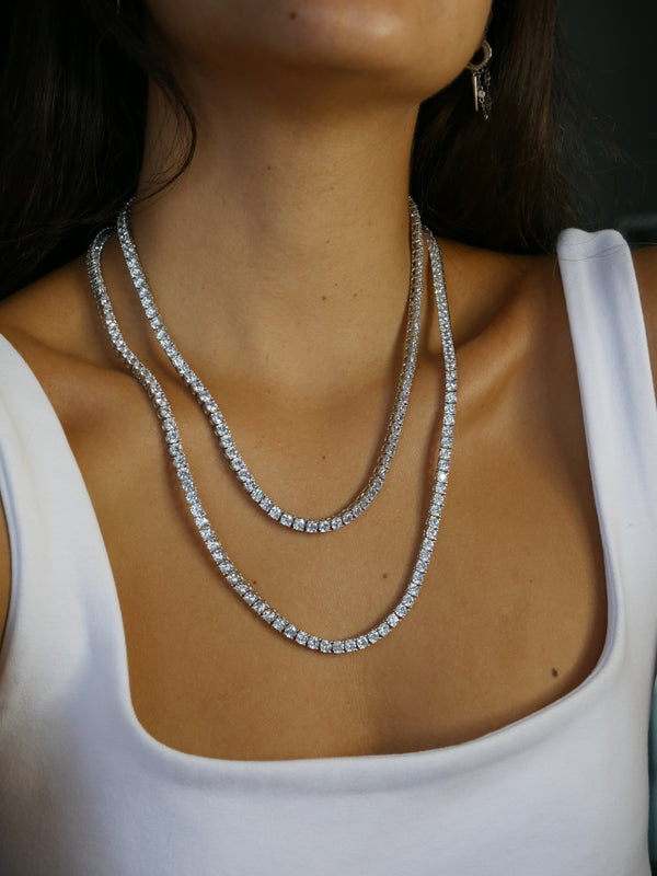 Tennis Kesley (Choker) Diamond CZ .925 Sterling Silver Necklace Gold / Option 2