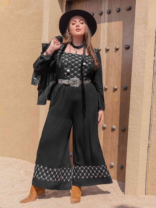 Plus Size Ruffled Fringe Boho Slit Pants Festival Fashion