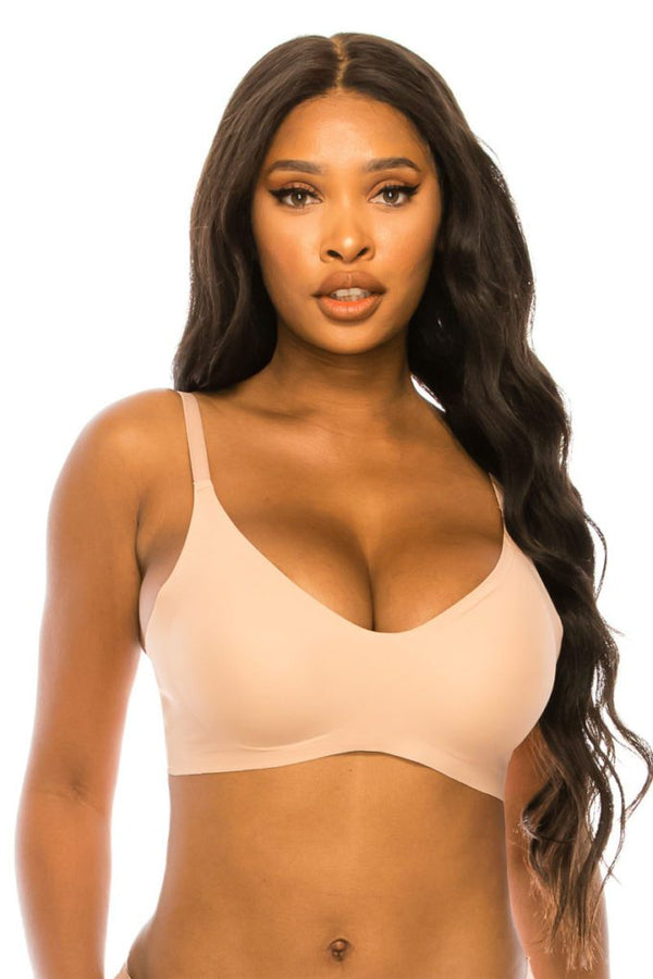 Women Seamless Bras Deep V-Neck Bra Front Closure Underwear Sports