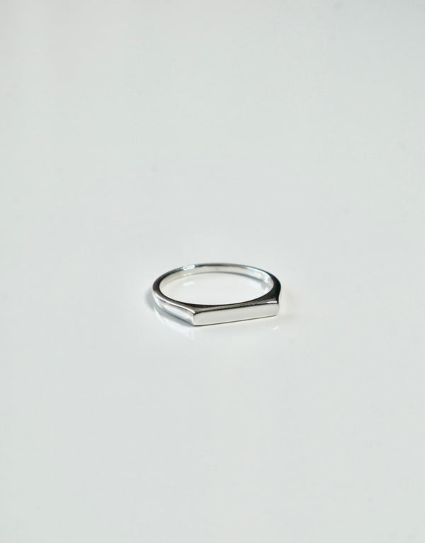 Circle Metal Horizontal Bar Ring, .925 Sterling Silver Waterproof