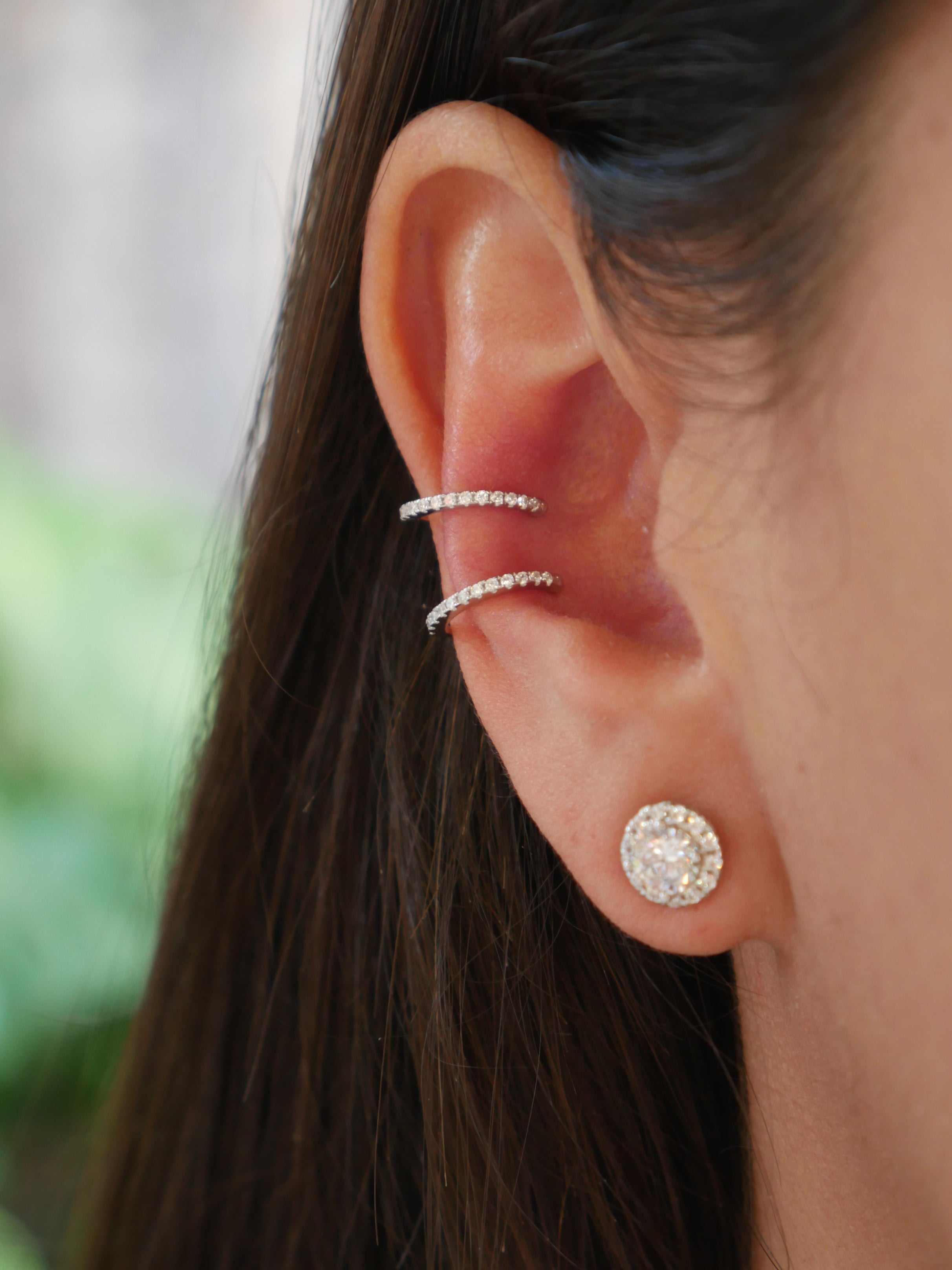 Everyday Ear Cuffs, XL Mid-Ear Diamond CZ .925 Sterling Silver Ear Cuffs  Non Pierced Conch Earrings | KesleyBoutique | Reviews on