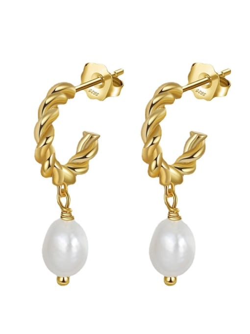 PAVOI 14k Gold Plated Sterling Silver Post Shell Pearl Drop Earrings   Pearl Earrings for Women, Pearl, Cubic Zirconia : : Clothing,  Shoes & Accessories