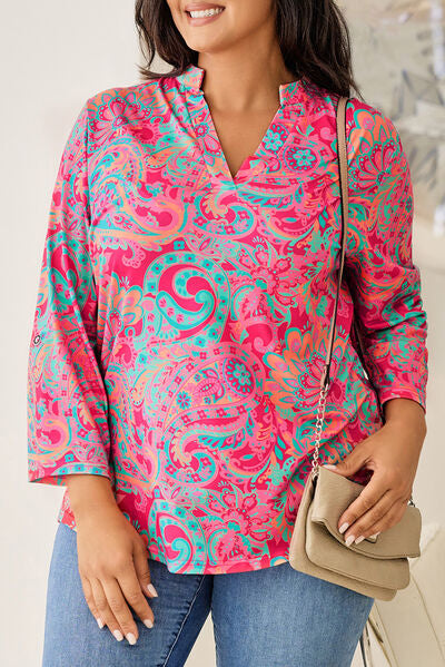 Pink Plus Size Waffle Knit Exposed Seam Shirt - Pink / 2X /  95%Polyester+5%Elastane