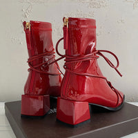 short patent leather boots