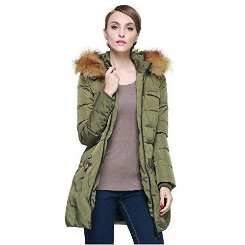 orolay women's down jacket with removable faux fur trim hood