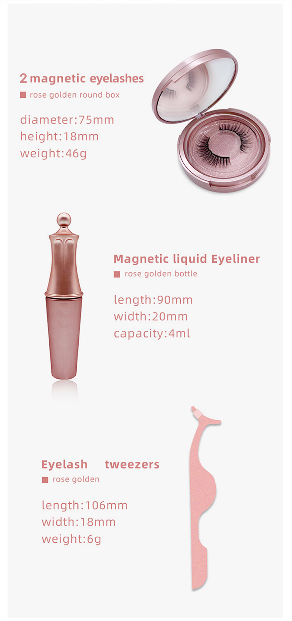 Reusable Magnetic Eyelashes And Magnetic Eyeliner Set