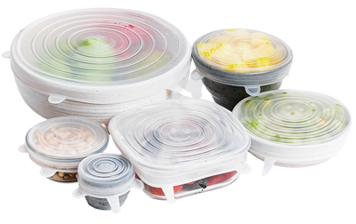 Silicone Stretch Lids,Reusable Durable and Expendable 6 Pack Multi Size  Seal Lids,Eco-Friendly Stretch Container Keep Food Fresh for  Bowls,Pots,Mugs,Food Covers 