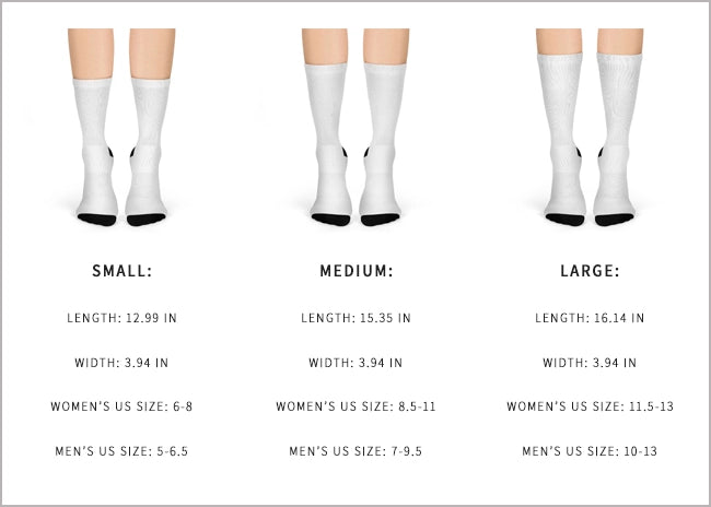 Socks Size Chart - Art-O-Rama