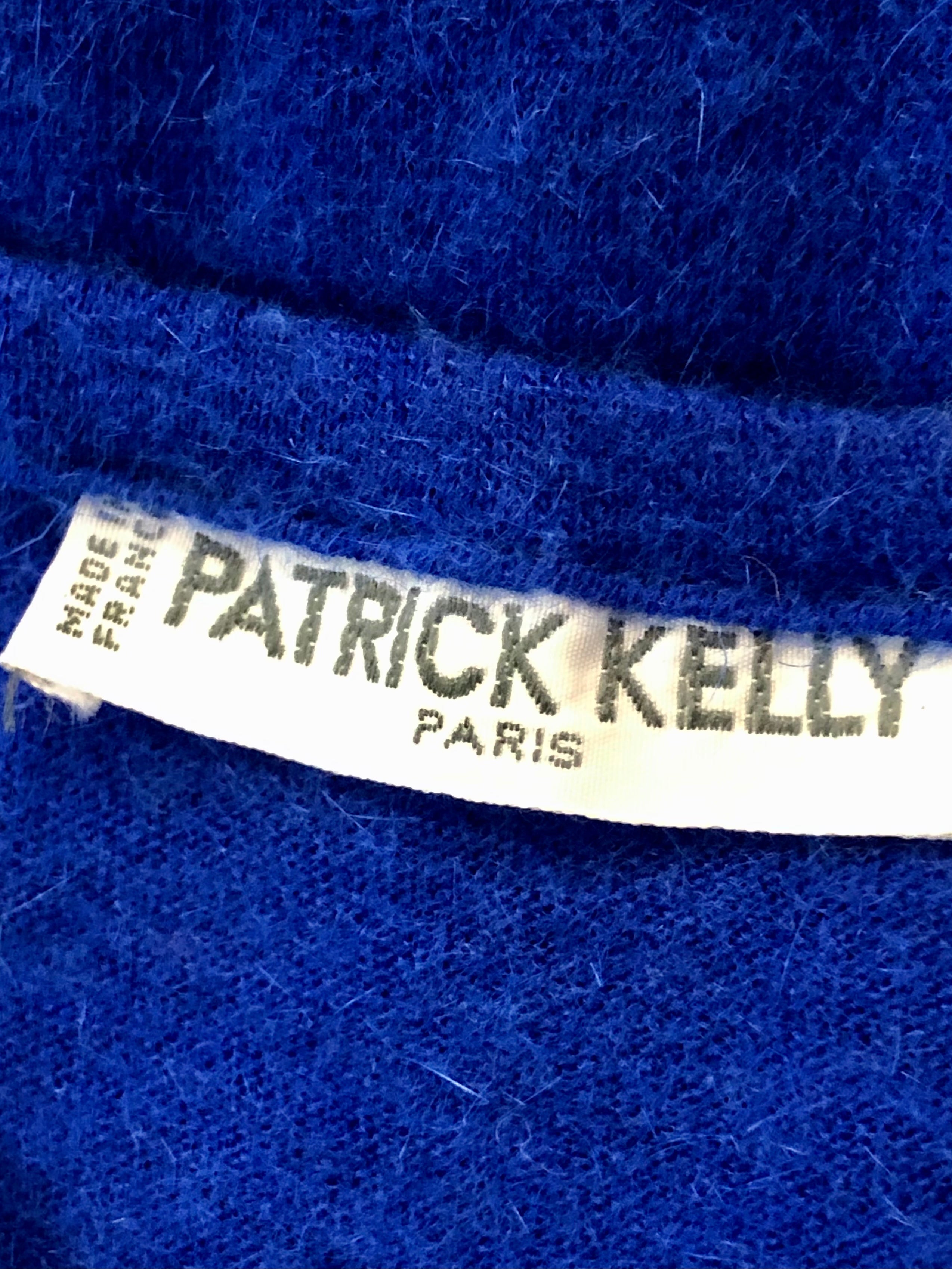 Patrick Kelly 90s Blue Mohair/Knit Strapless Gown