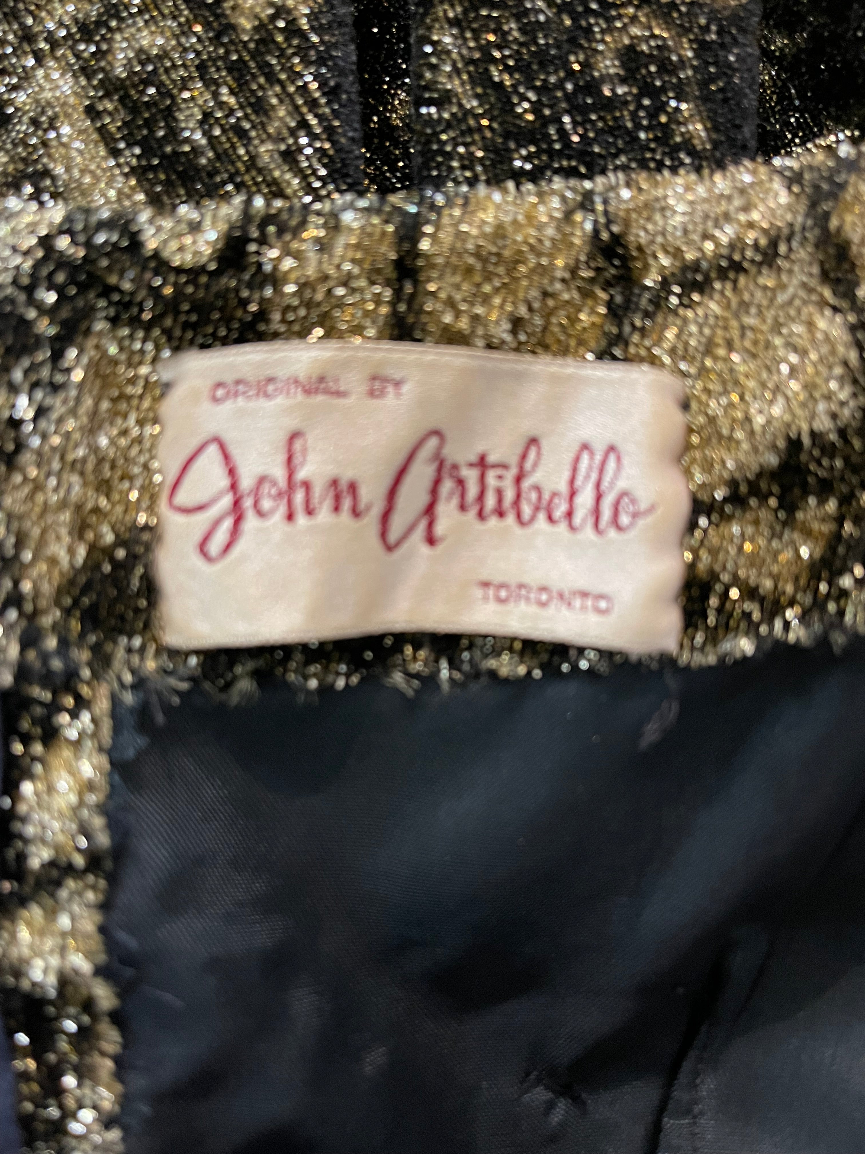 60s John Artibello Gold and Black Eyelash Party Dress