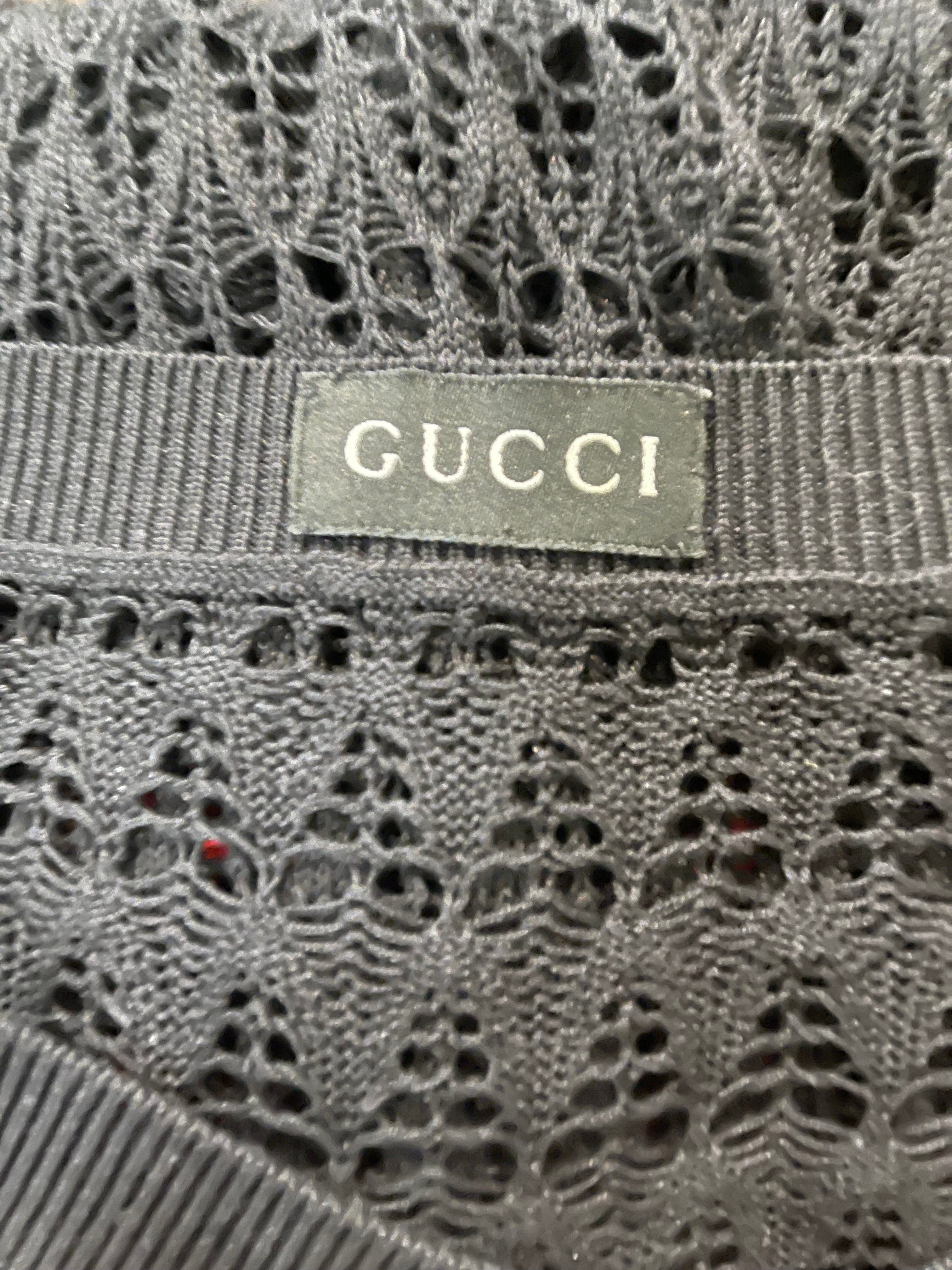 Gucci Y2K Black Crochet Sweater