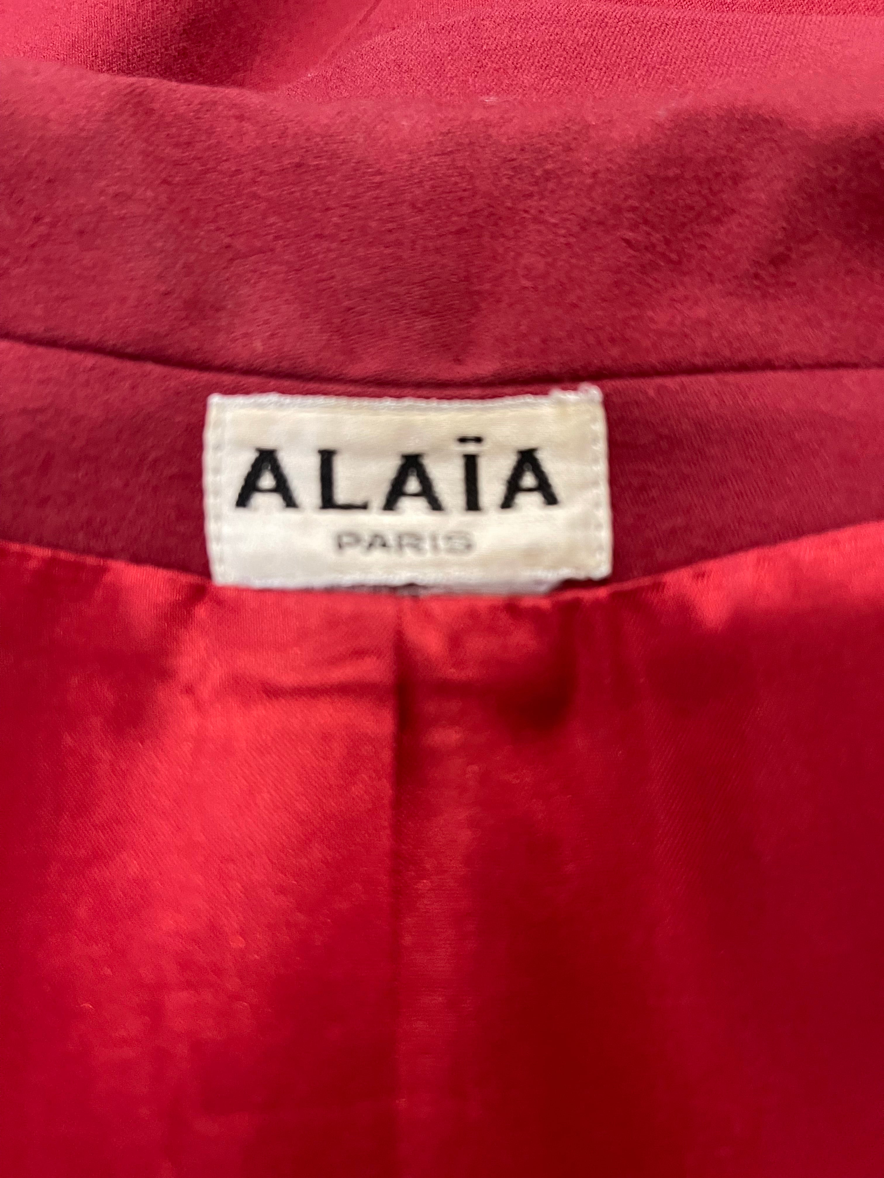 Azzedine Alaia Tailored Maroon Tailored Jacket