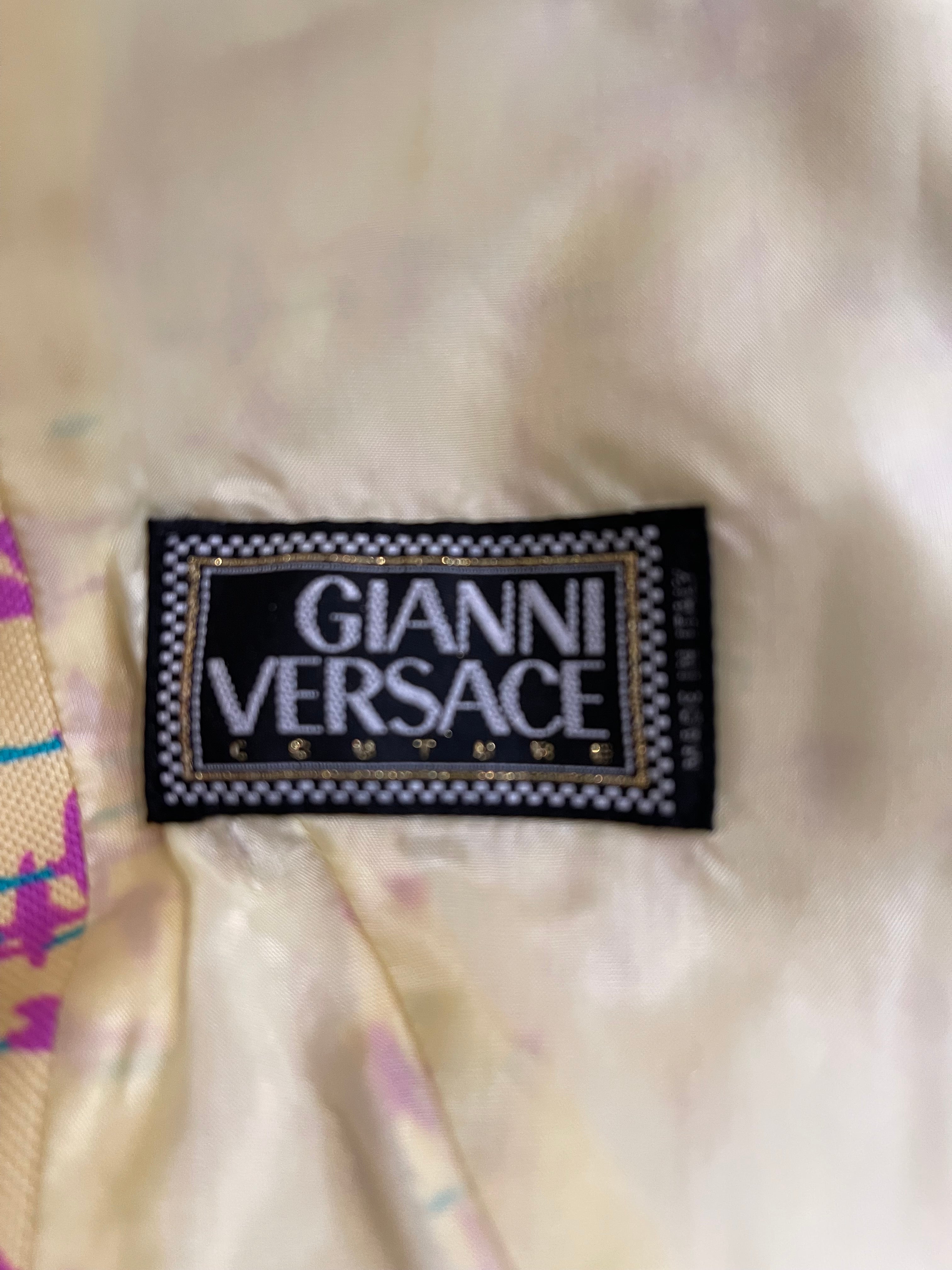 Gianni Versace 90s  Yellow Geese Flying South  Skirt Suit  New/Old