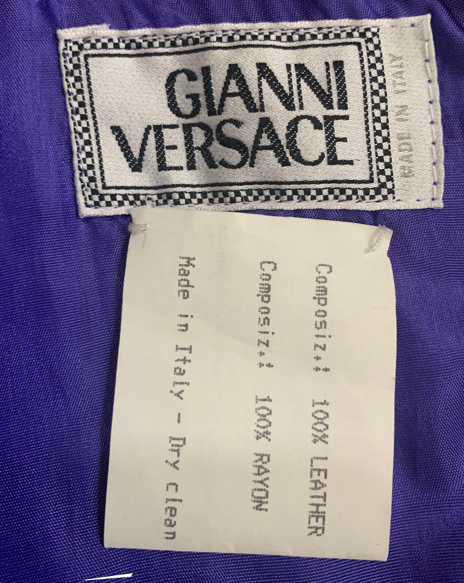 Gianni Versace Lifetime 90s Purple Leather Mini Dress with Belt
