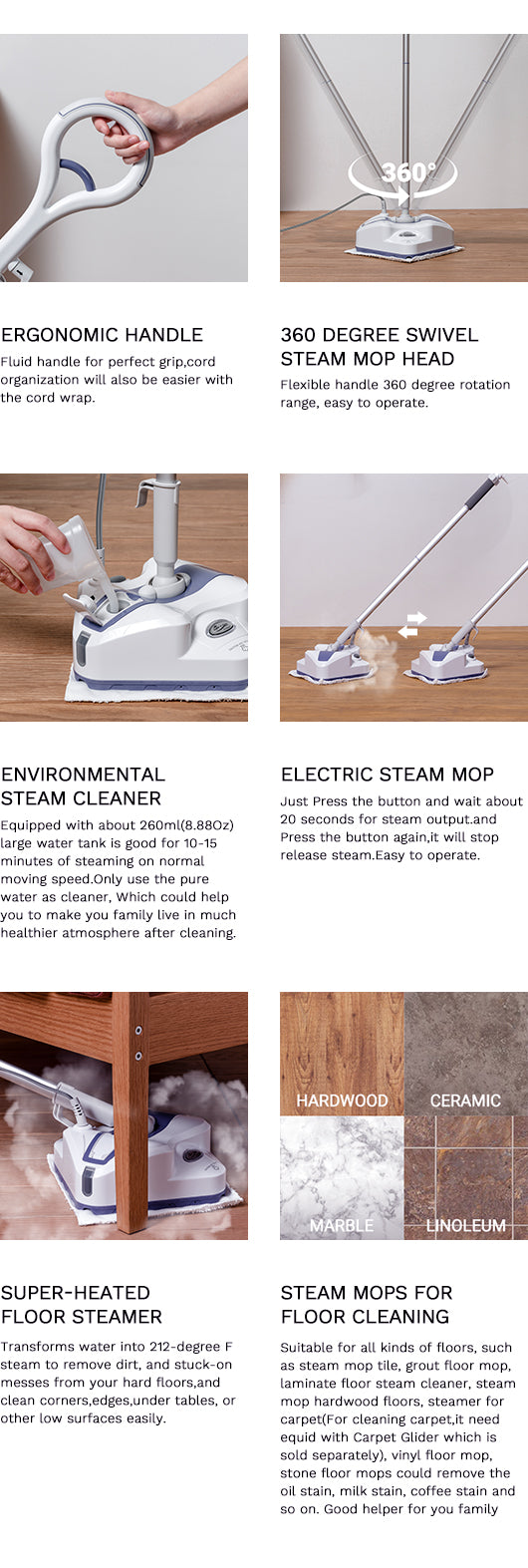 LIGHT 'N' EASY Steam Cleaner, Steam Mop,Multifunctional Floor Steamer –  light-n-easy