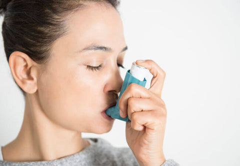 Supplementary Oxygen Woman Using Inhaler