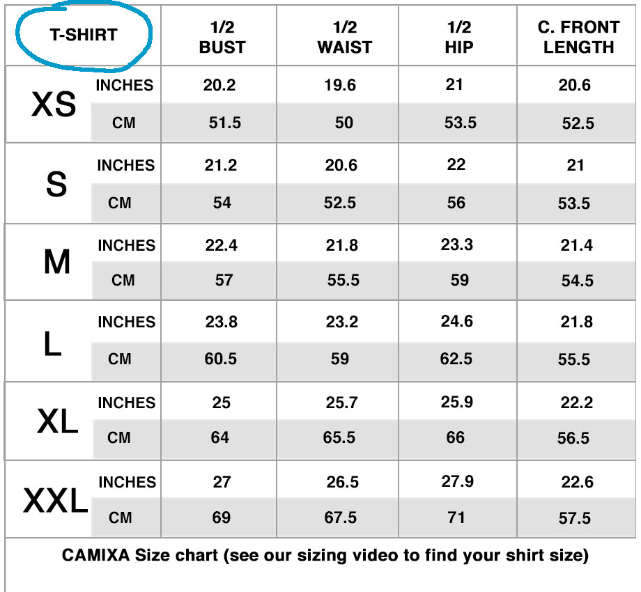 Sizing – camixa.com