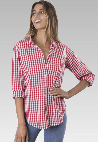 Gigi red gingham shirt