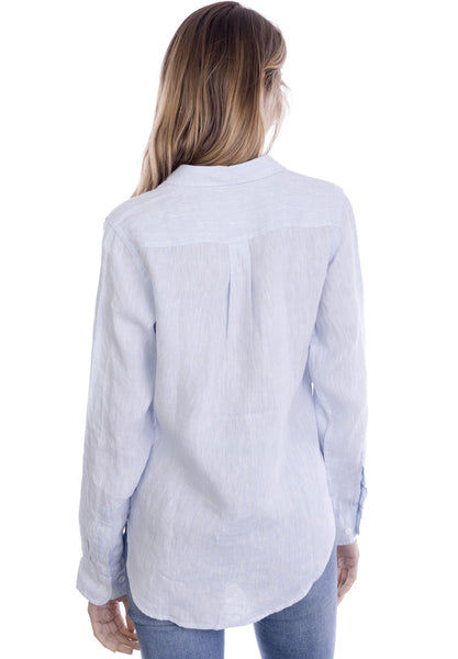 Lete Sky Blue, Relaxed Linen Shirt with Pockets – CAMIXA Shirts
